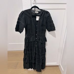 Loveshackfancy Black Embroidered Dress
